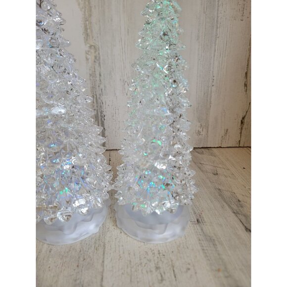 Color changing acrylic trees pine Xmas home decor set - Picture 4 of 10